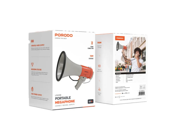 Porodo Portable Megaphone - Orange | Powerful Sound, Qatar Porodo Portable Megaphone - Orange | Powerful Sound, Qatar